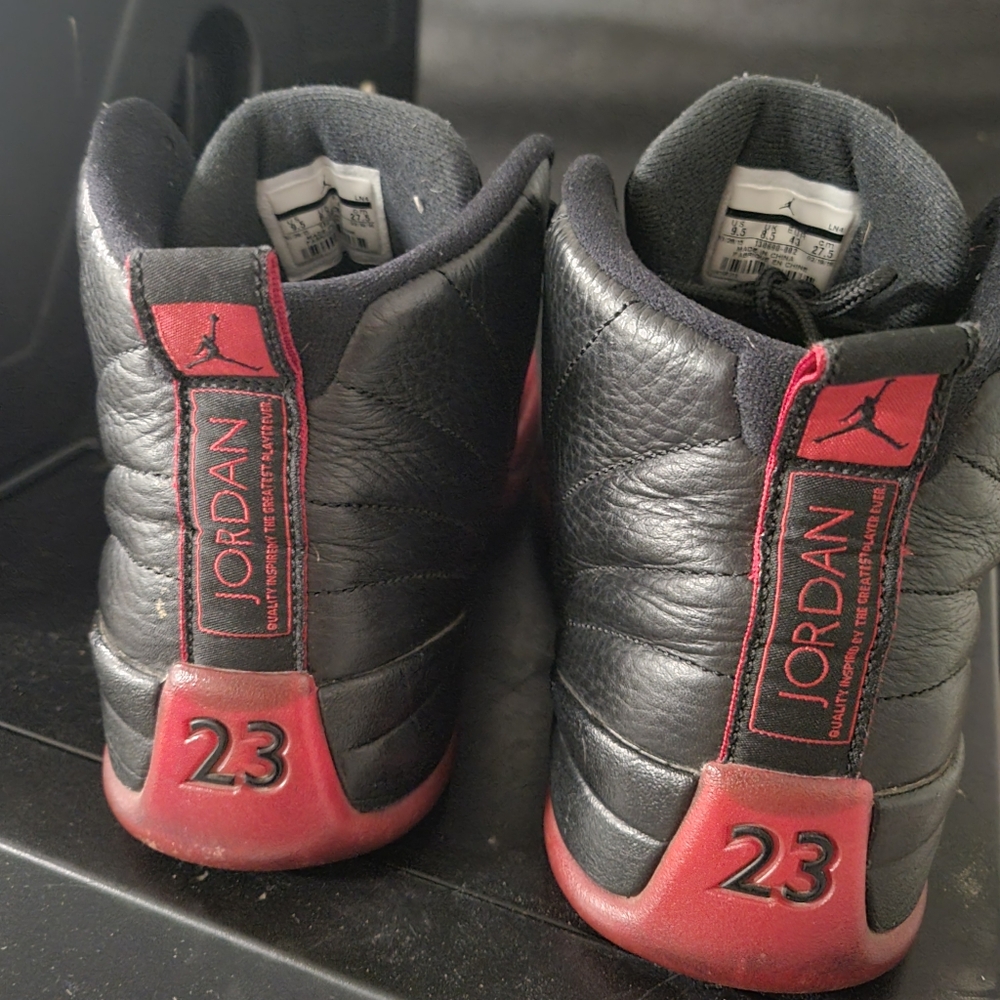 Jordan 12s flu game red and black